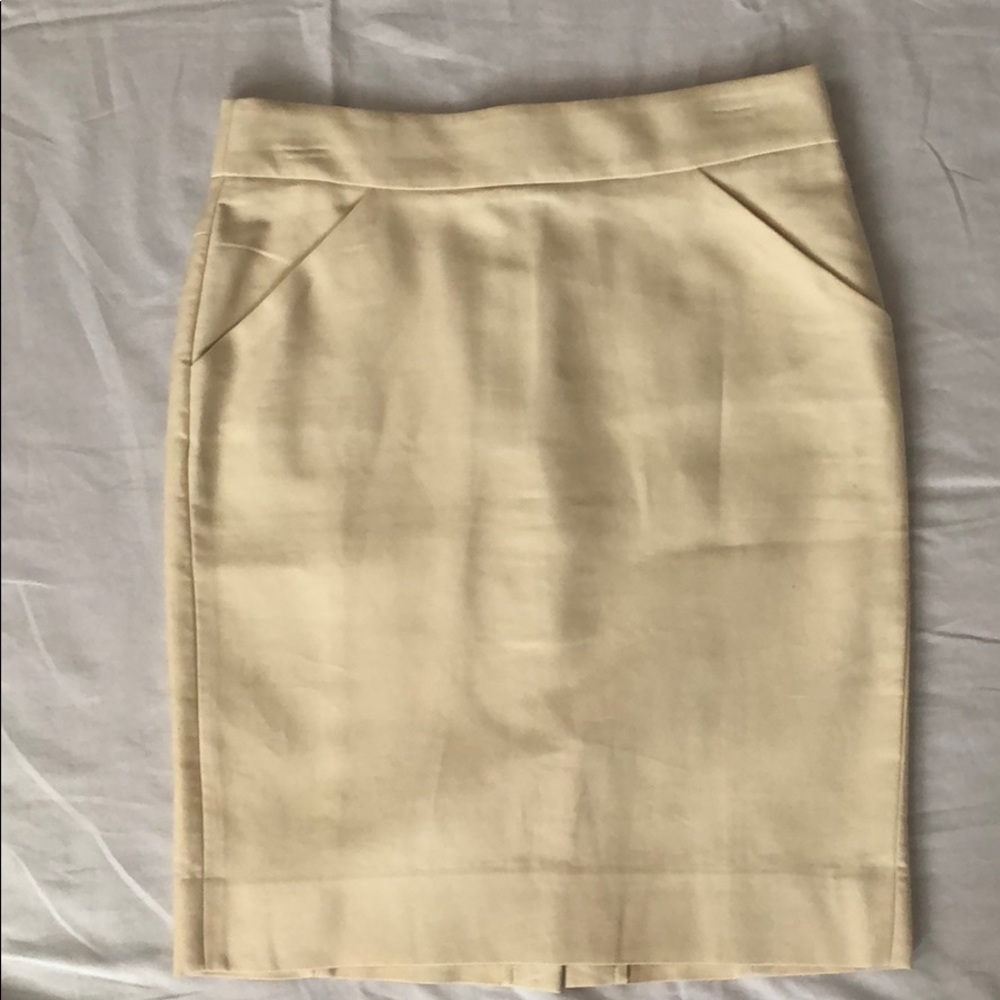 J. Crew cream pencil skirt